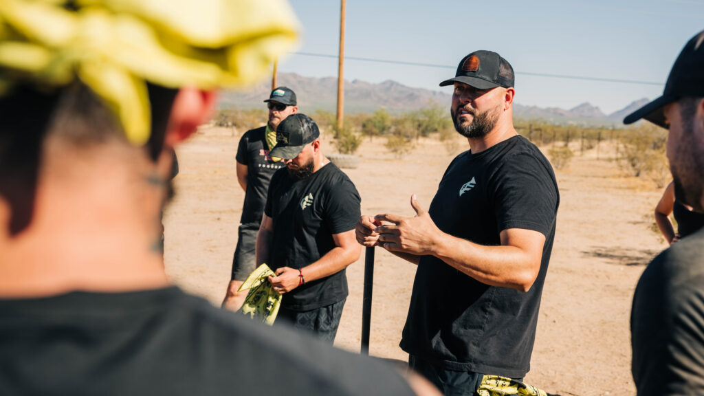 employees doing team-building activity 