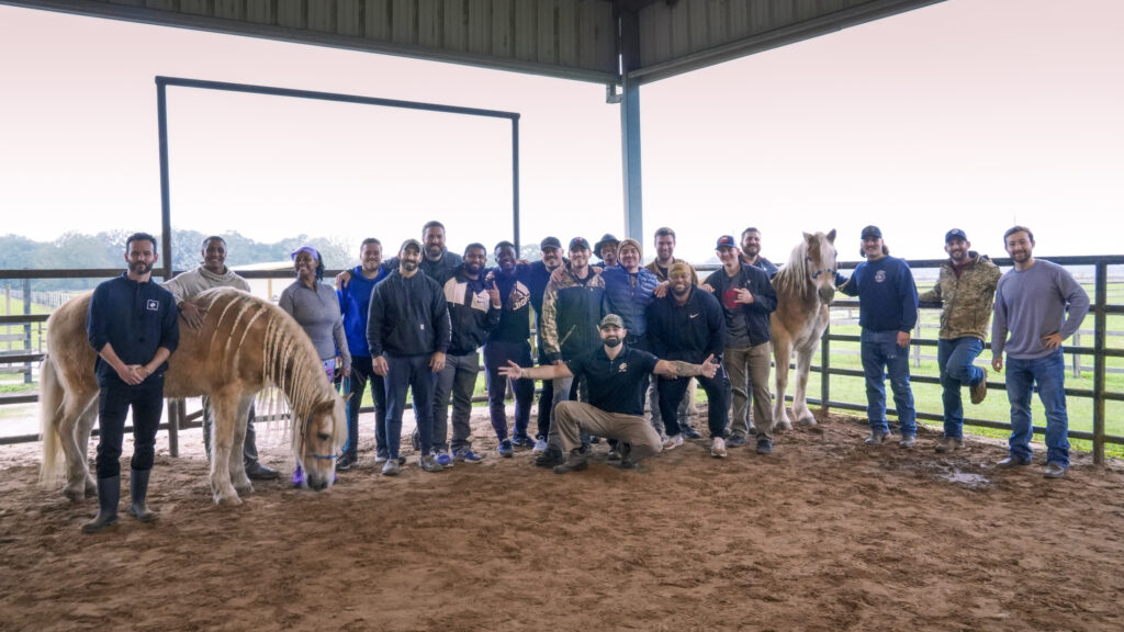 employees at volunteer project for veterans